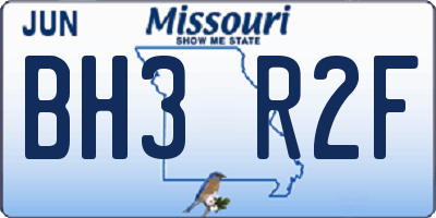 MO license plate BH3R2F