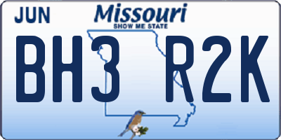 MO license plate BH3R2K