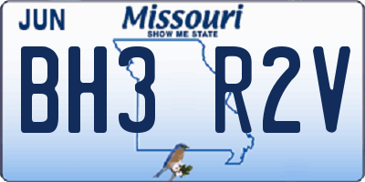 MO license plate BH3R2V