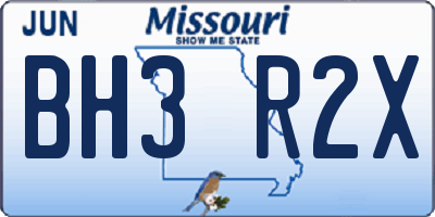 MO license plate BH3R2X