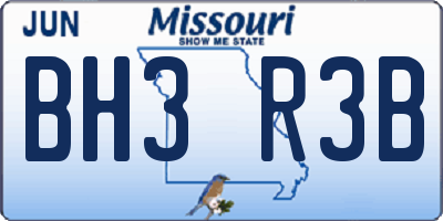 MO license plate BH3R3B