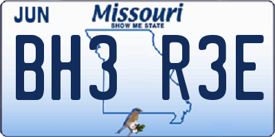 MO license plate BH3R3E