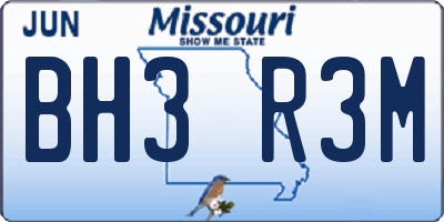 MO license plate BH3R3M