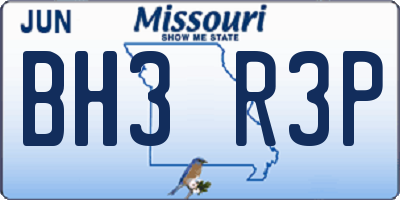 MO license plate BH3R3P