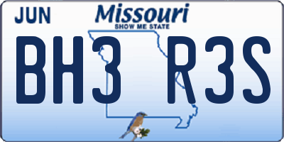MO license plate BH3R3S