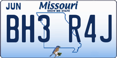 MO license plate BH3R4J