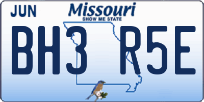 MO license plate BH3R5E