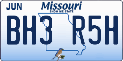 MO license plate BH3R5H