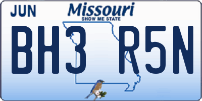 MO license plate BH3R5N