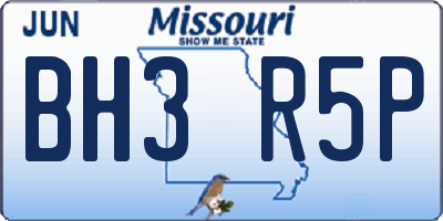 MO license plate BH3R5P