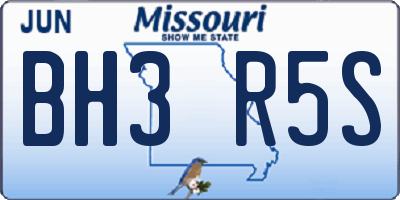 MO license plate BH3R5S