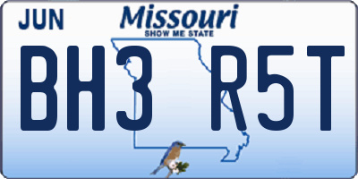 MO license plate BH3R5T