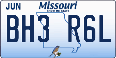 MO license plate BH3R6L