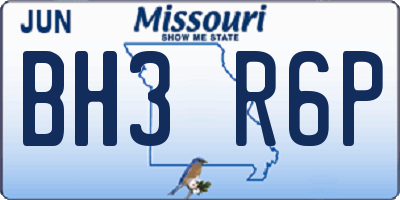 MO license plate BH3R6P