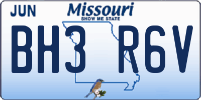 MO license plate BH3R6V