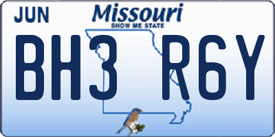MO license plate BH3R6Y