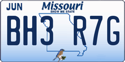 MO license plate BH3R7G