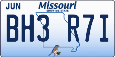 MO license plate BH3R7I