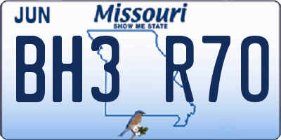 MO license plate BH3R7O