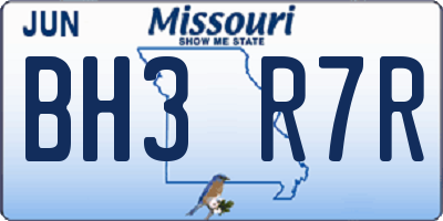 MO license plate BH3R7R