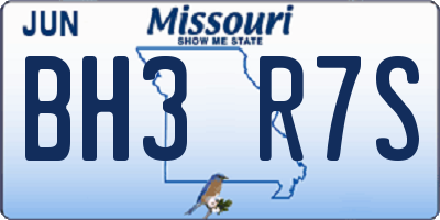 MO license plate BH3R7S