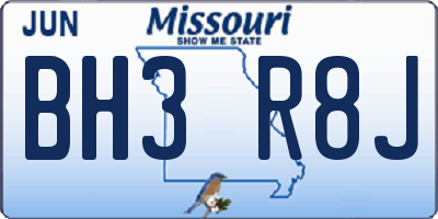 MO license plate BH3R8J
