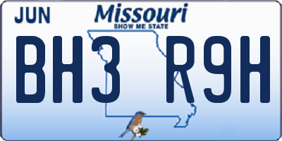 MO license plate BH3R9H