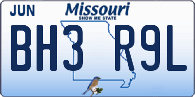 MO license plate BH3R9L