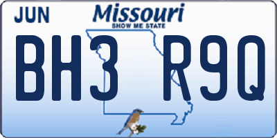 MO license plate BH3R9Q