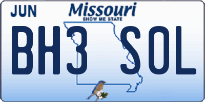 MO license plate BH3S0L