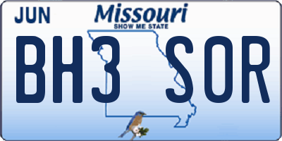 MO license plate BH3S0R