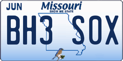MO license plate BH3S0X