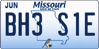 MO license plate BH3S1E
