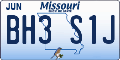 MO license plate BH3S1J