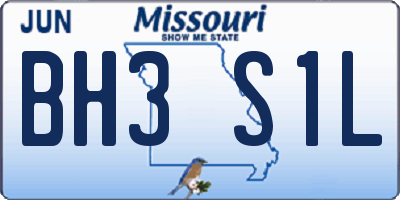 MO license plate BH3S1L