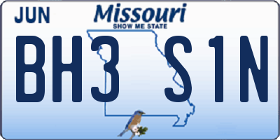 MO license plate BH3S1N