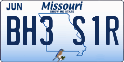 MO license plate BH3S1R