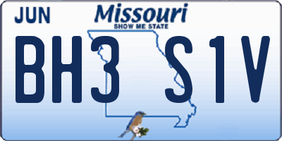MO license plate BH3S1V