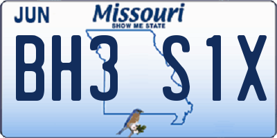 MO license plate BH3S1X