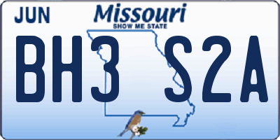 MO license plate BH3S2A