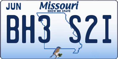 MO license plate BH3S2I
