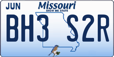 MO license plate BH3S2R
