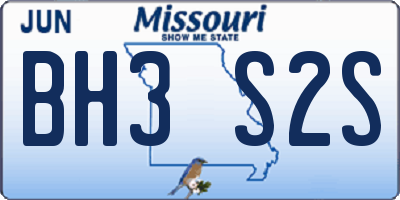 MO license plate BH3S2S
