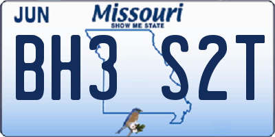 MO license plate BH3S2T