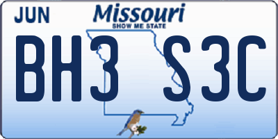 MO license plate BH3S3C
