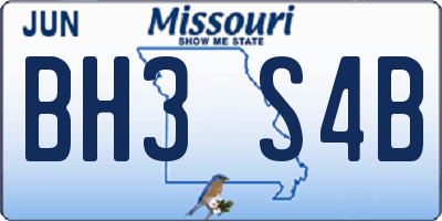 MO license plate BH3S4B