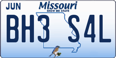 MO license plate BH3S4L