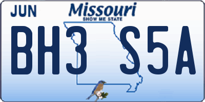 MO license plate BH3S5A