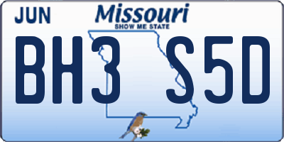 MO license plate BH3S5D