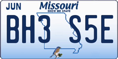 MO license plate BH3S5E